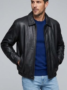 🆕 Wilson's Leather Men's Black Leather Jacket